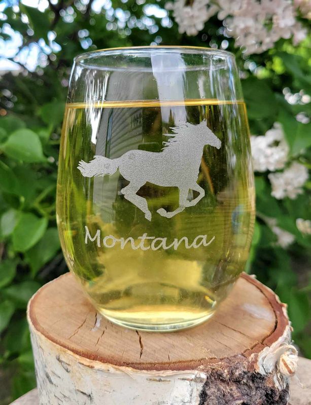 Running Horse StemlesWine Glass