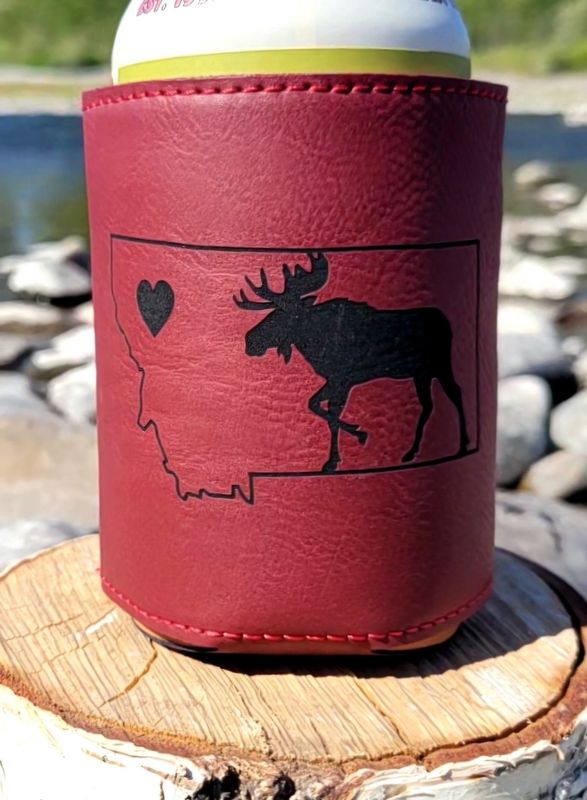 MT Moose Heart Coozie Rose/Black