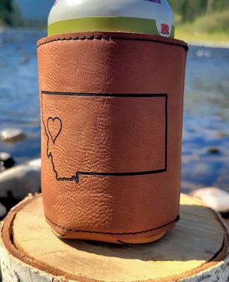 MT Heart Coozie LghtBrown/Black