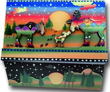 Starry Moose Family Wood U Notes