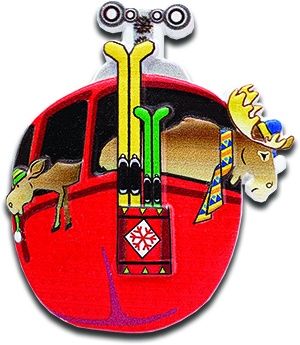 Gondola Ski Moose Magnet