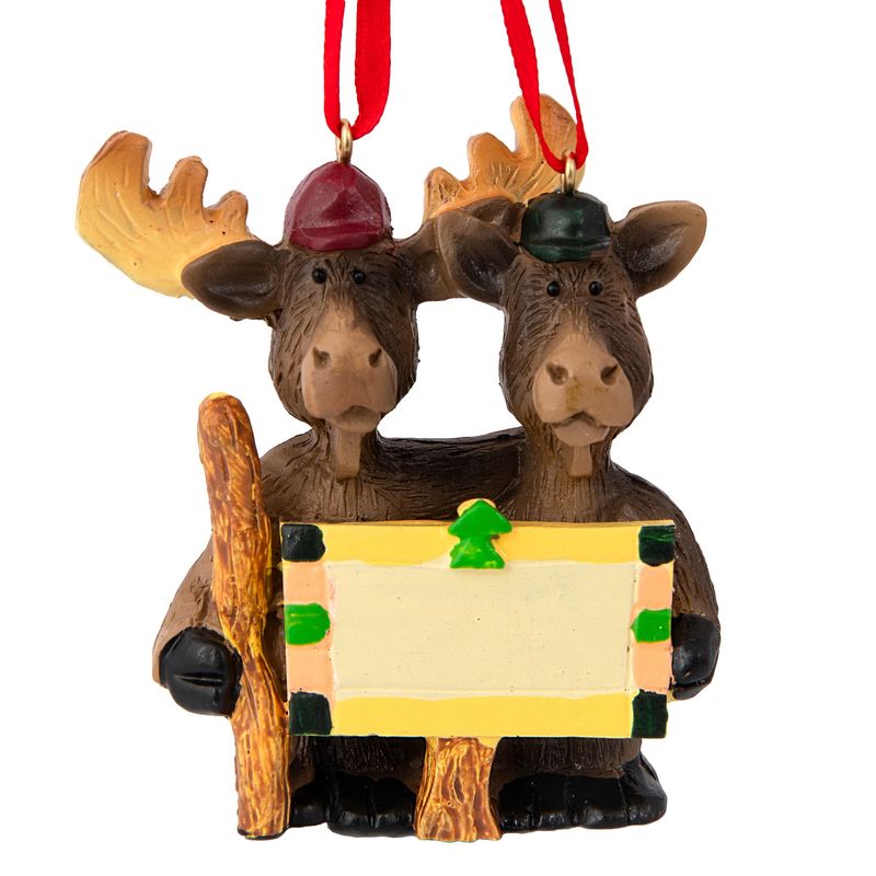 Summer Moose Couple Ornament