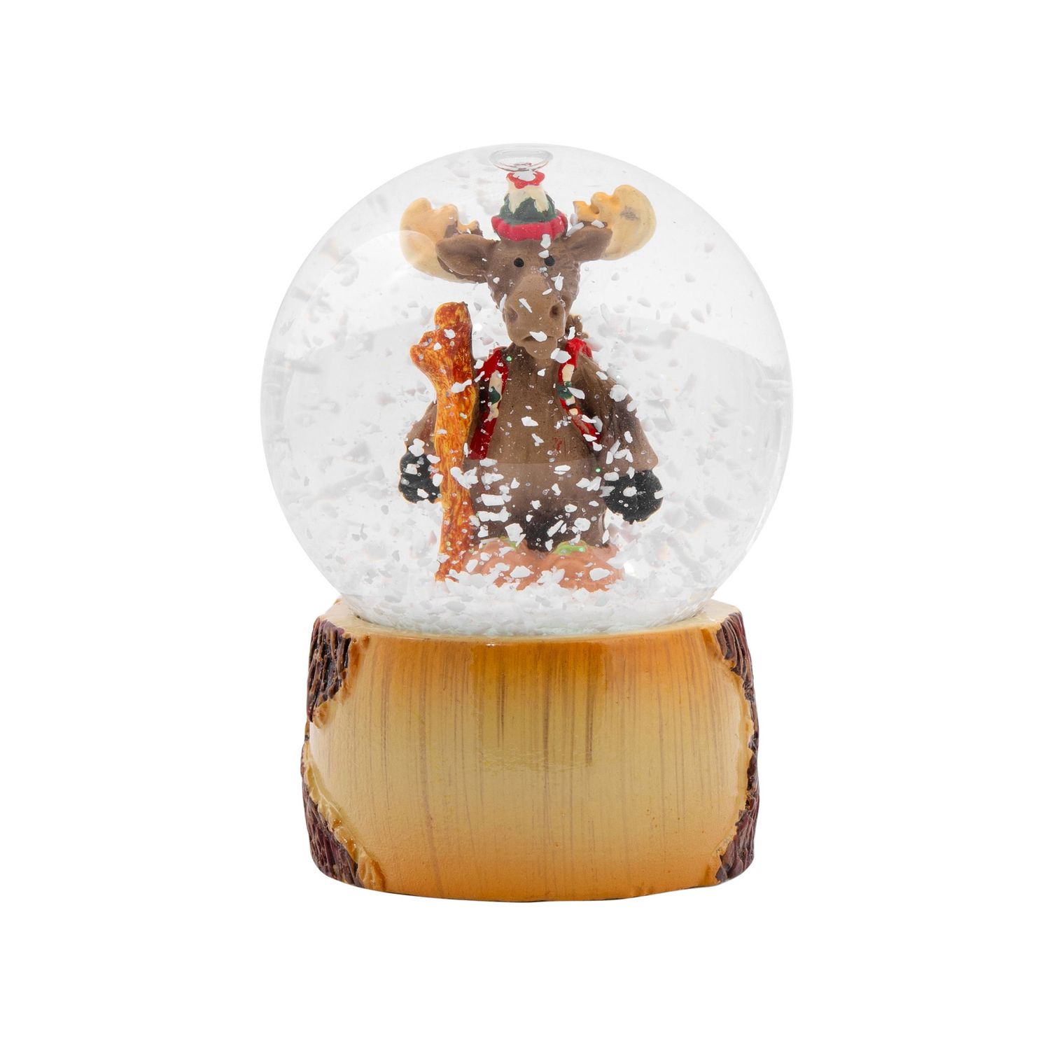 Hiking Moose Snow Globe