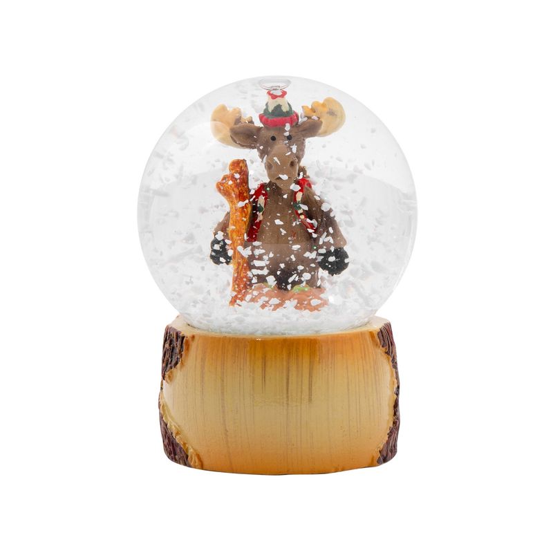 Hiking Moose Snow Globe