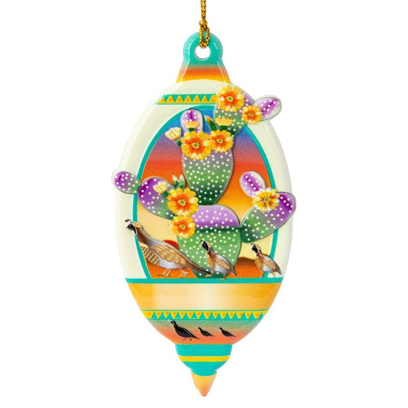 Quail Prickly Pear Ornament