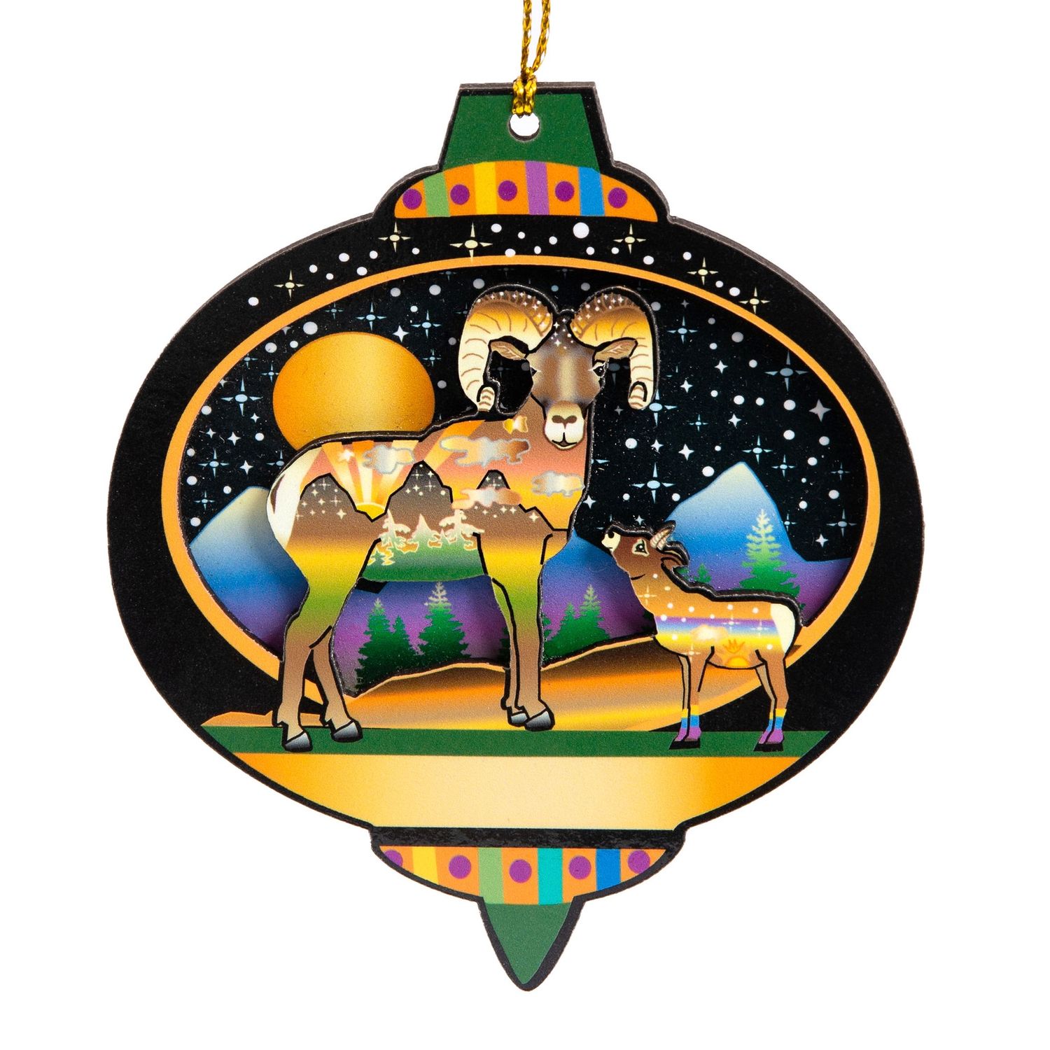 Moonlite Bighorn Wood Ornament