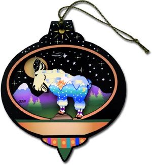 Moonlight Goat Ornament