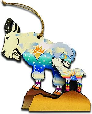 Moonlite Goat &amp; Baby Ornament