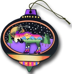 Moonlite Moose Wood Ornament