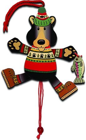 Fish Camp Bear Pull String ornament