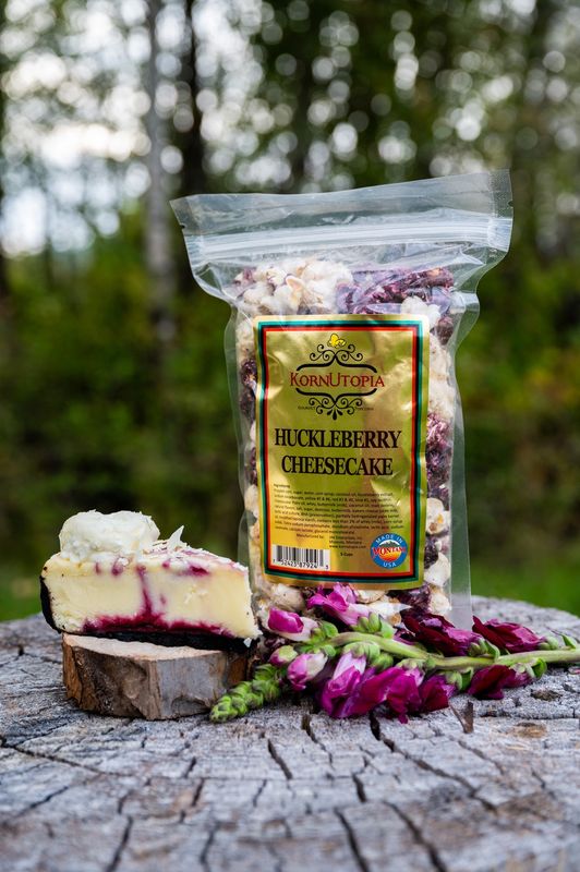 Huckleberry Cheesecake Popcorn