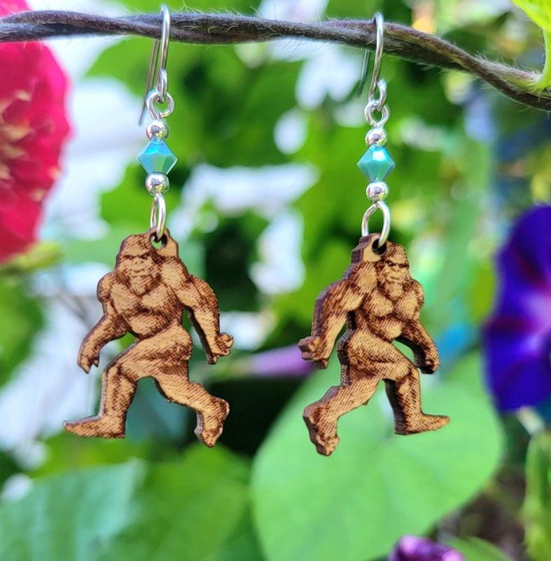 Bigfoot Wood Earrings