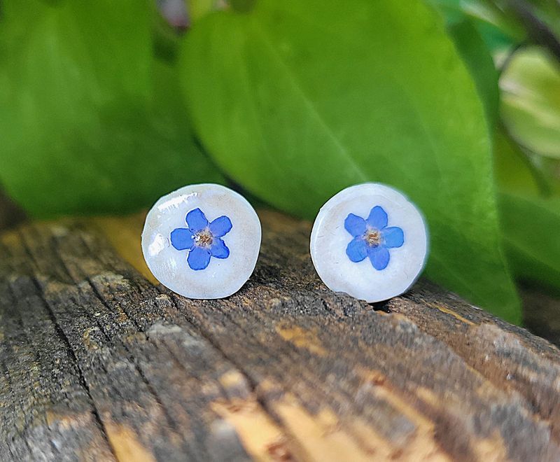 Forget Me Not Antler Post Earrings