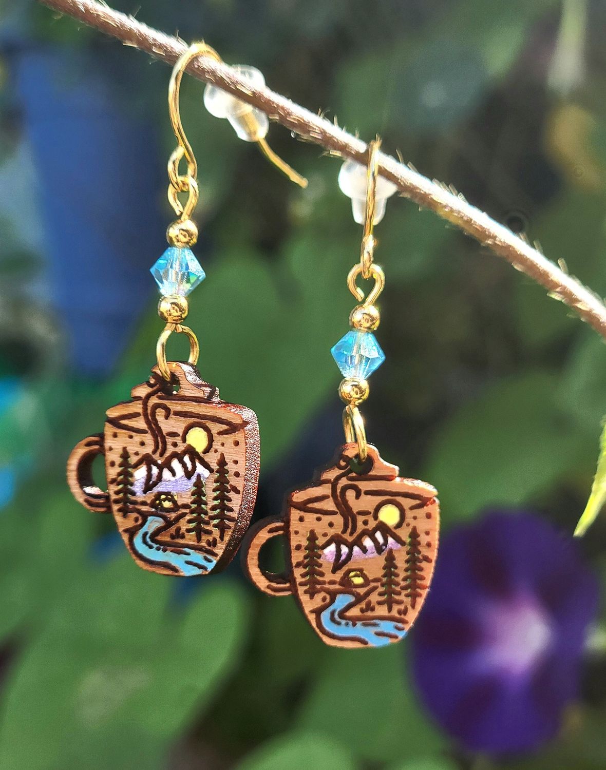 Wood Coffee Cup Earrings