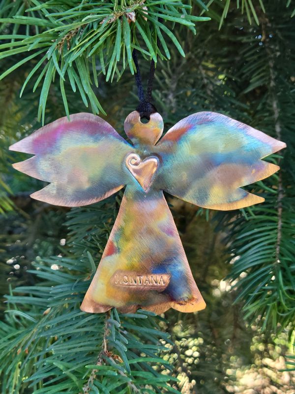 Angel Heart Copper Ornament