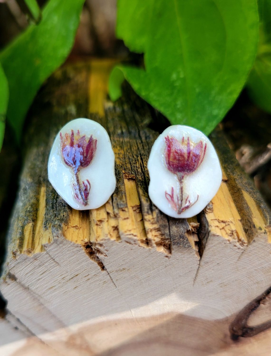 Prairie Smoke Antler Post Earr