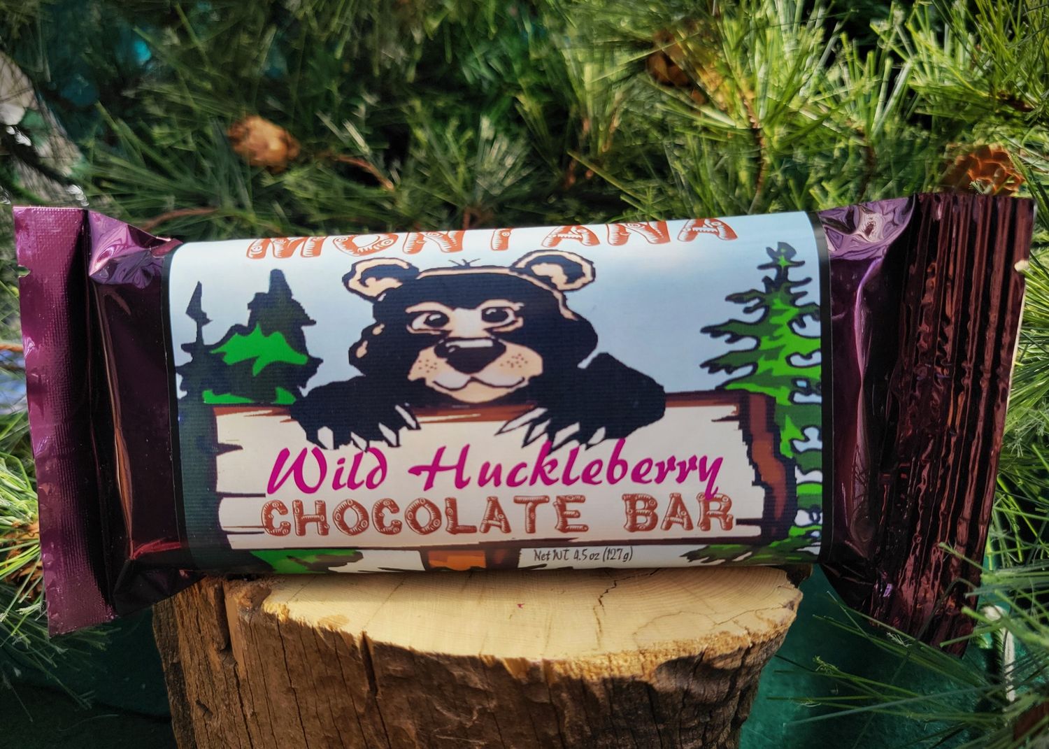 Bearfoot Huckleberry Choc Bar 4.5oz