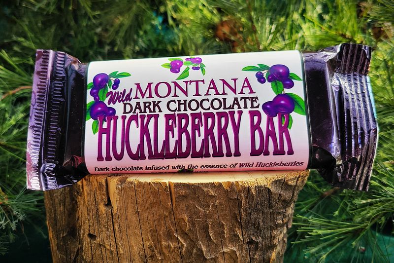 Wild Huckleberry Dark Chocolate Bar