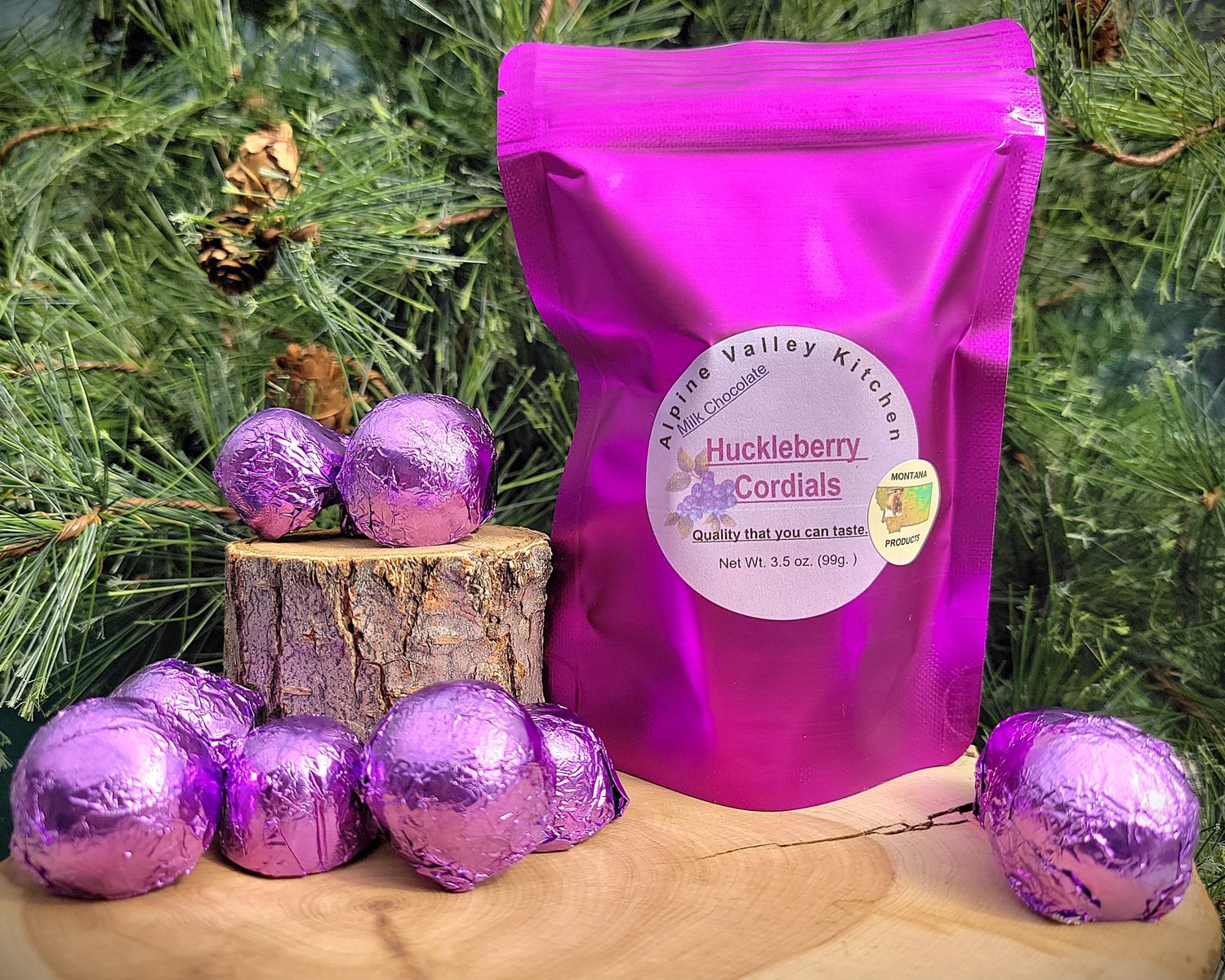Huckleberry Cordials 3.5 oz Milk Choc
