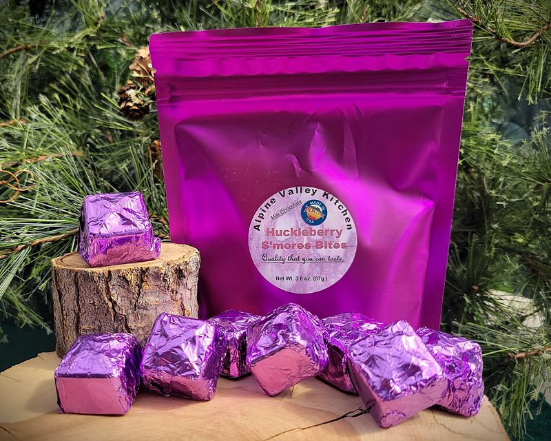 Milk Chocolate Huckleberry S&#39;mores Bites