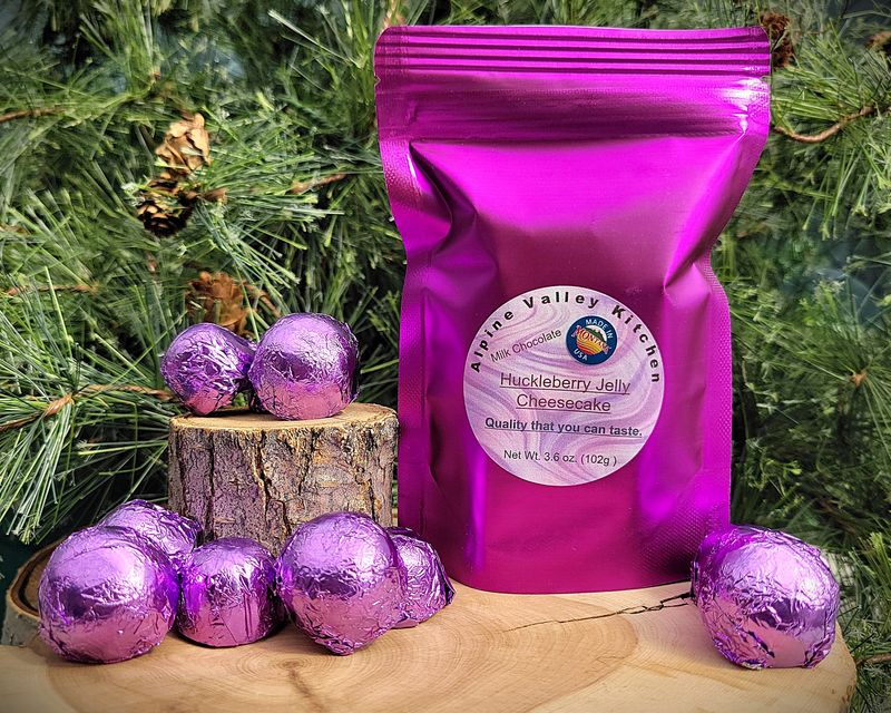 Huckleberry Cheesecake Bites Milk Choc