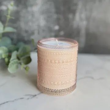 Blush Bubble Glass Candle-Toasted Vanilla