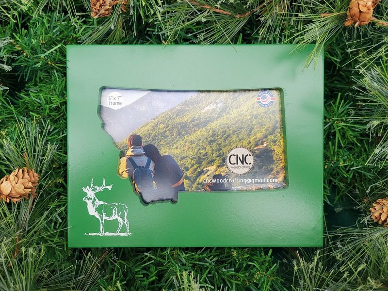 5x7 Forest Green Elk Frame