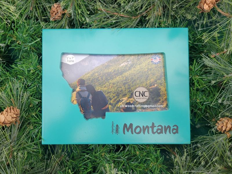 5x7 MT w/Trees Alpine Blue Frame
