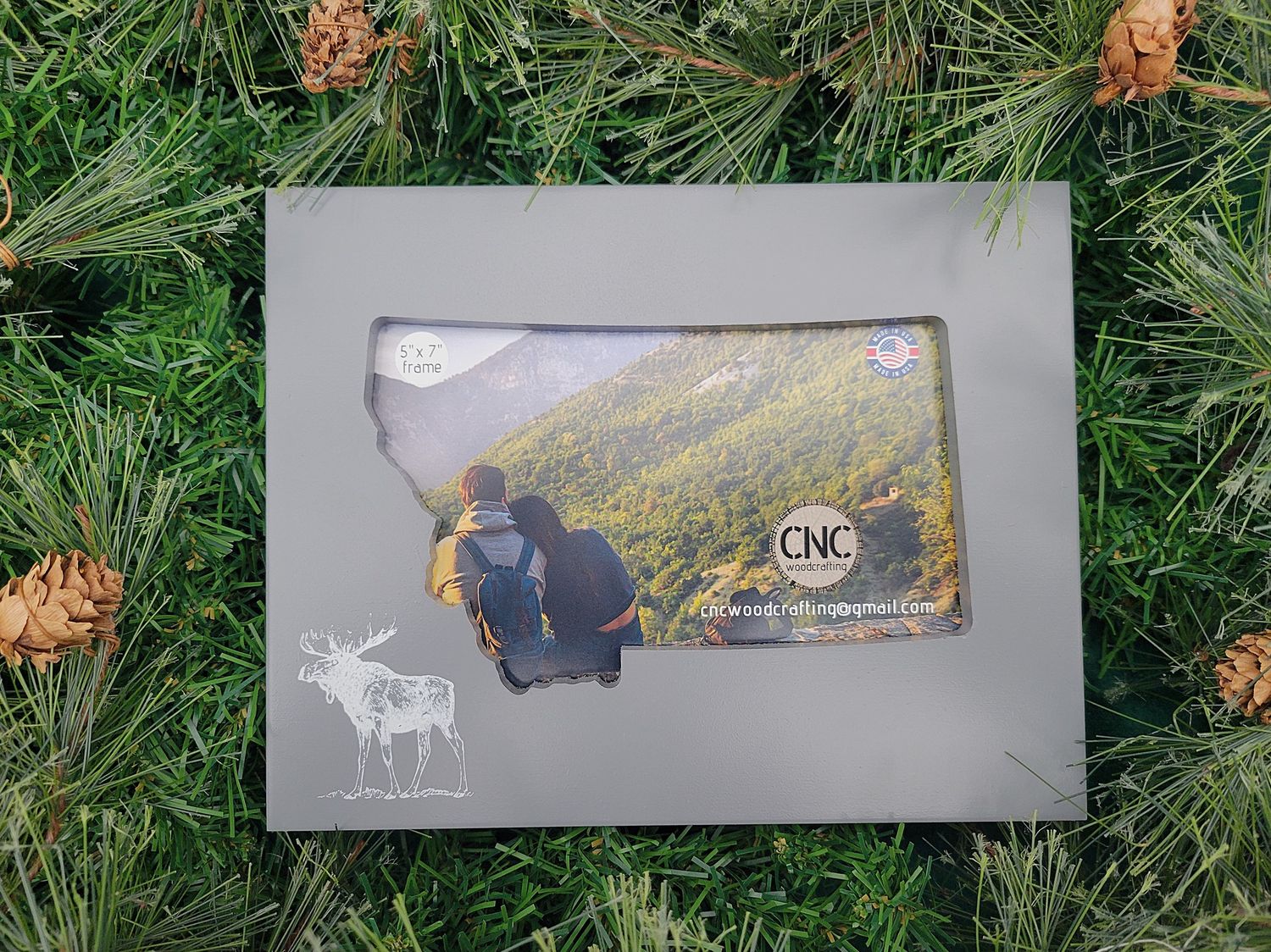 5x7 Grey Moose Frame