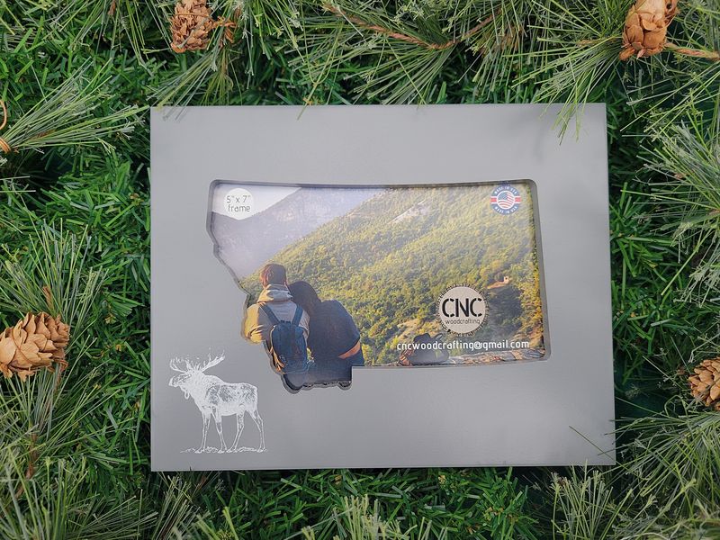 5x7 Grey Moose Frame