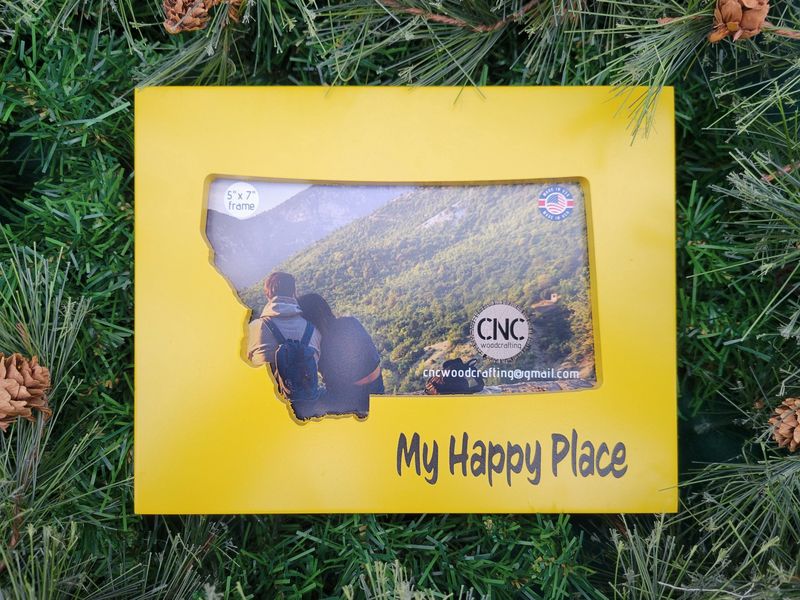 5x7 &quot;My Happy Place&quot; Yellow Frame