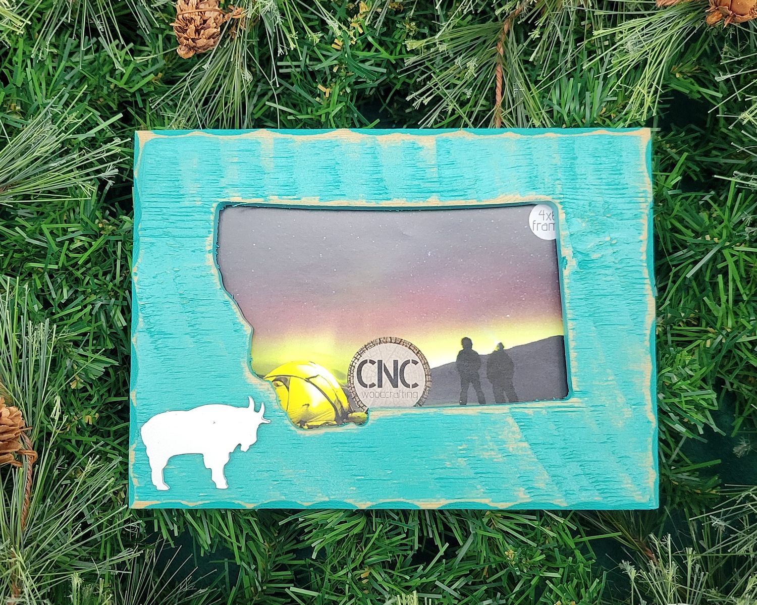 4x6 Mountain Goat Blue Frame