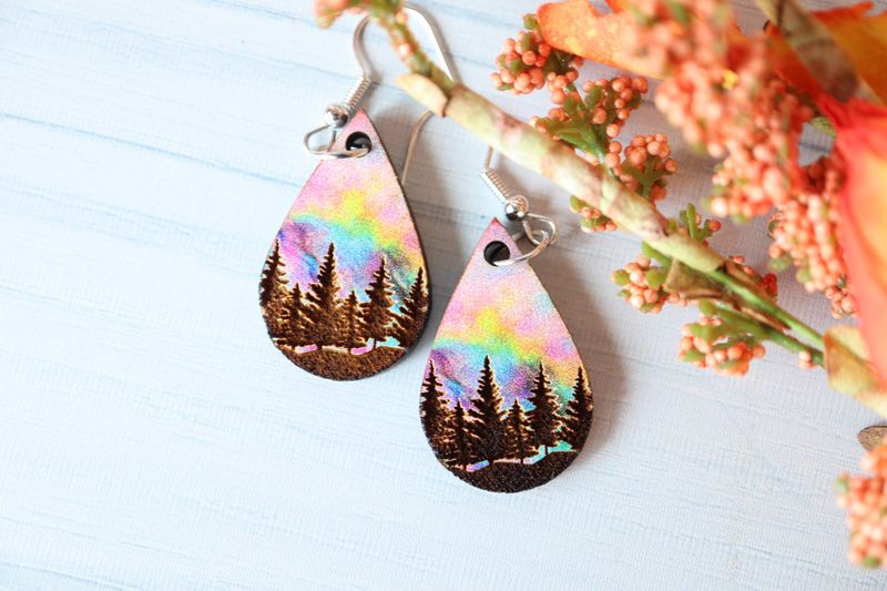 Aurora Forest Tear Drop Dangle Earrings