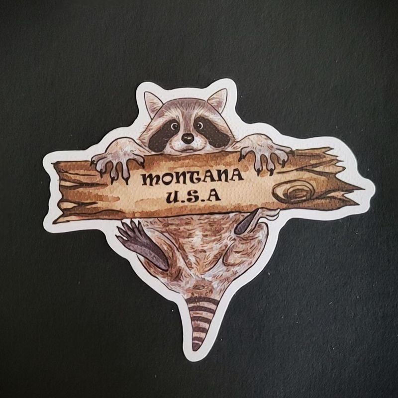 Raccoon MT USA Sticker