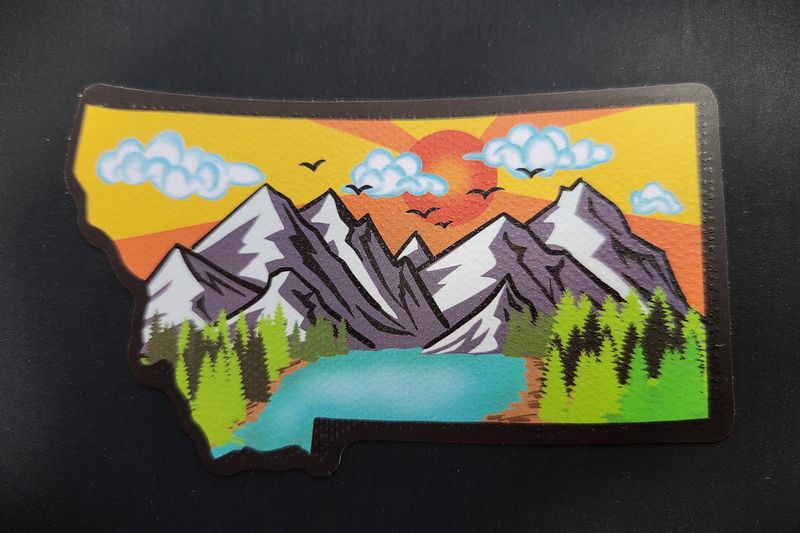 MT Sunset Lake &amp; Mountains Sticker