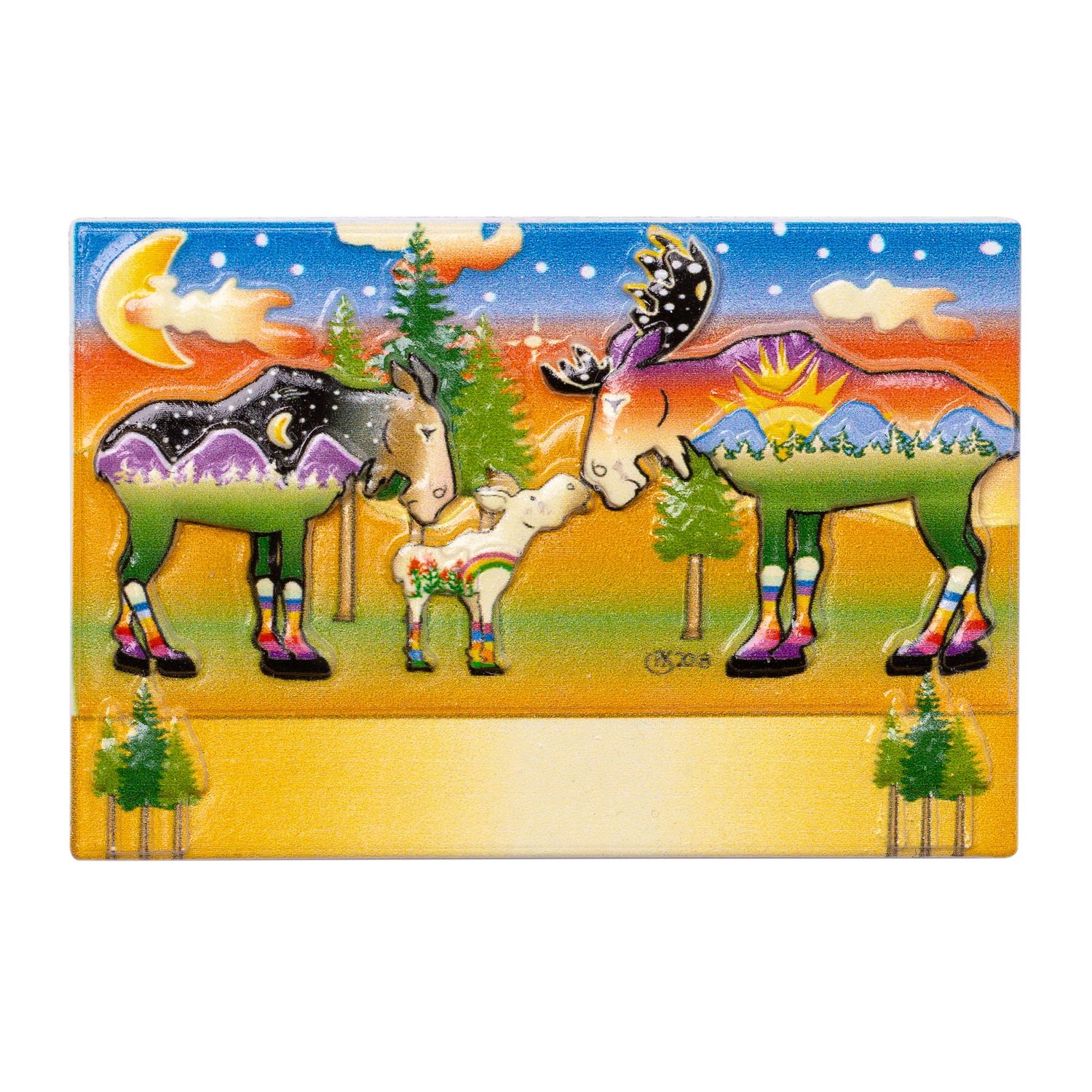 Starry Moose Family 3 Magnet