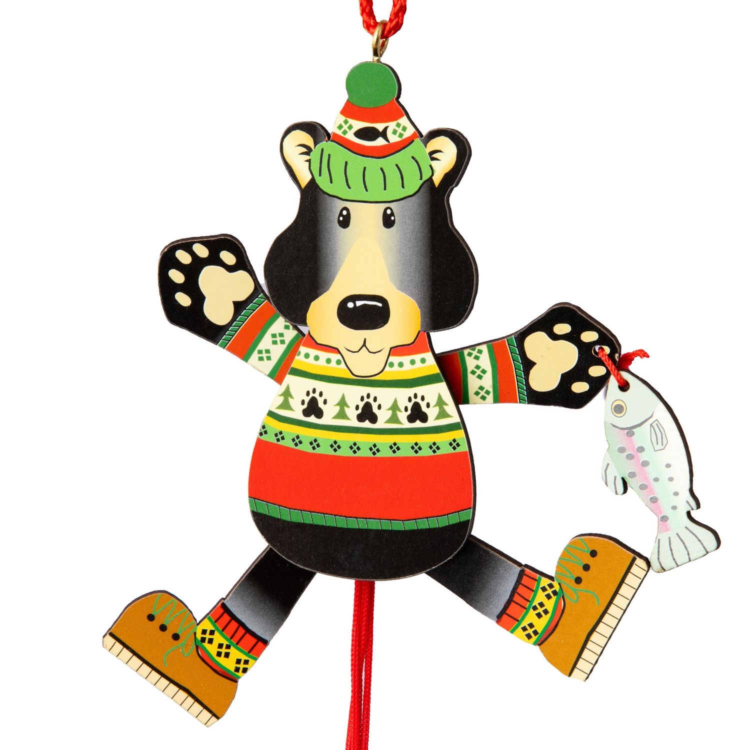 Fish Camp Bear Pull String ornament