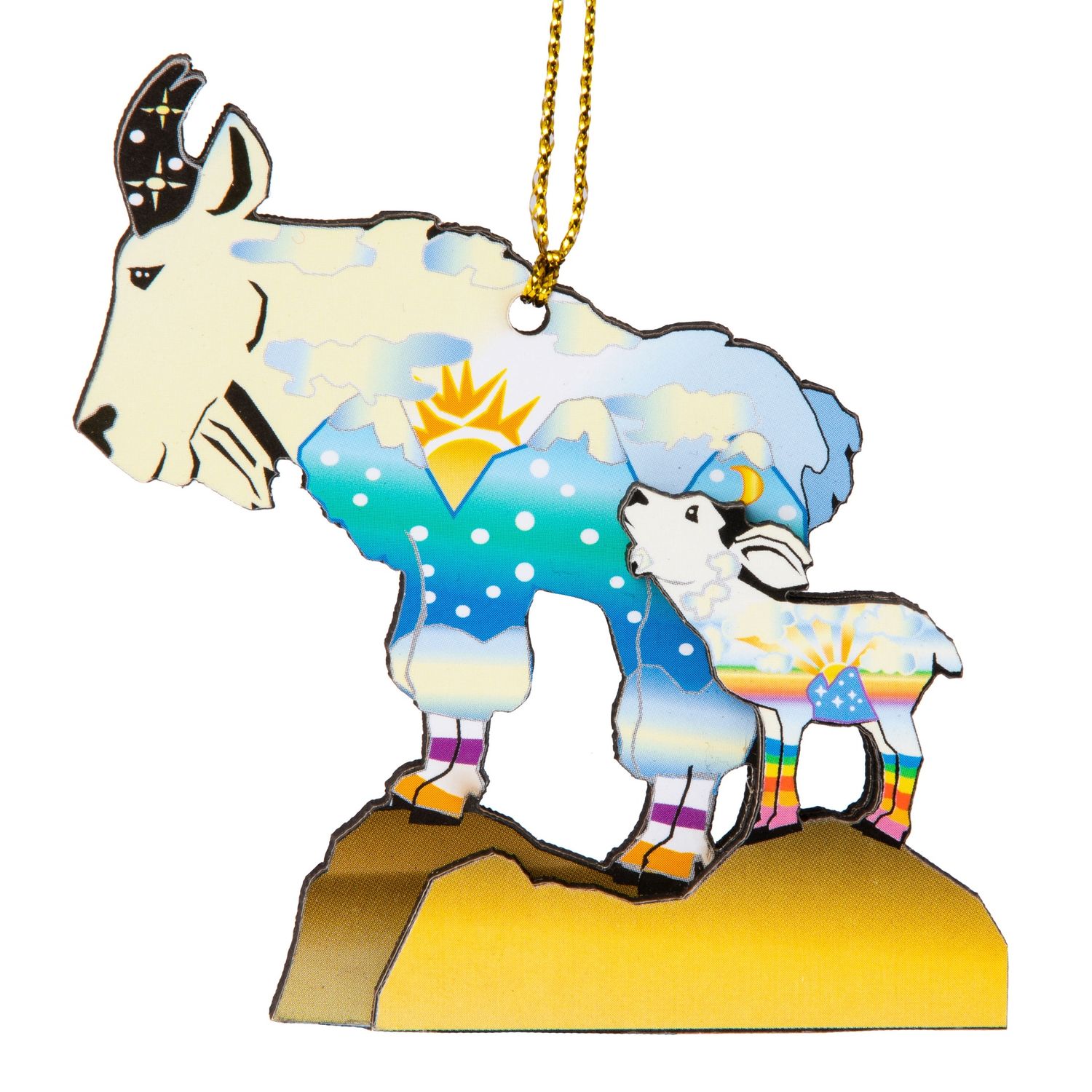 Moonlite Goat &amp; Baby Ornament