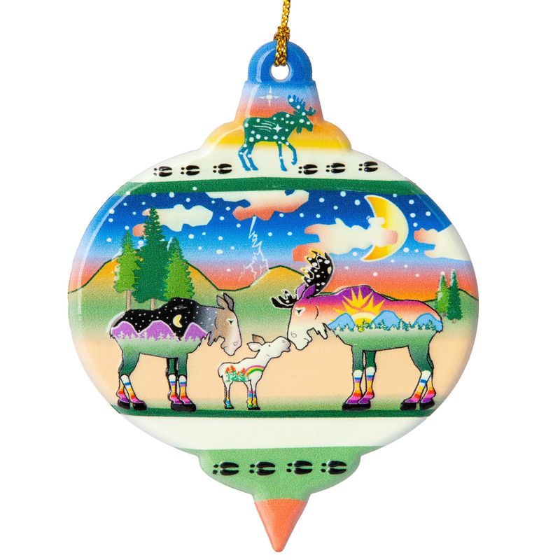 Starry Moose Family 3 Ornament