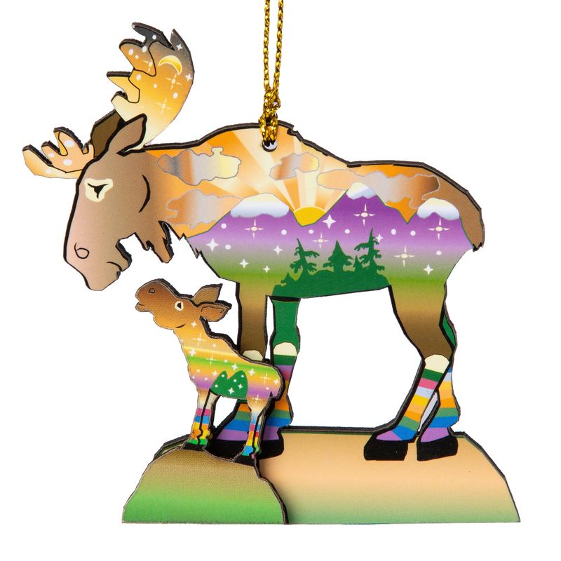 Moonlight Moose &amp; moose Ornament
