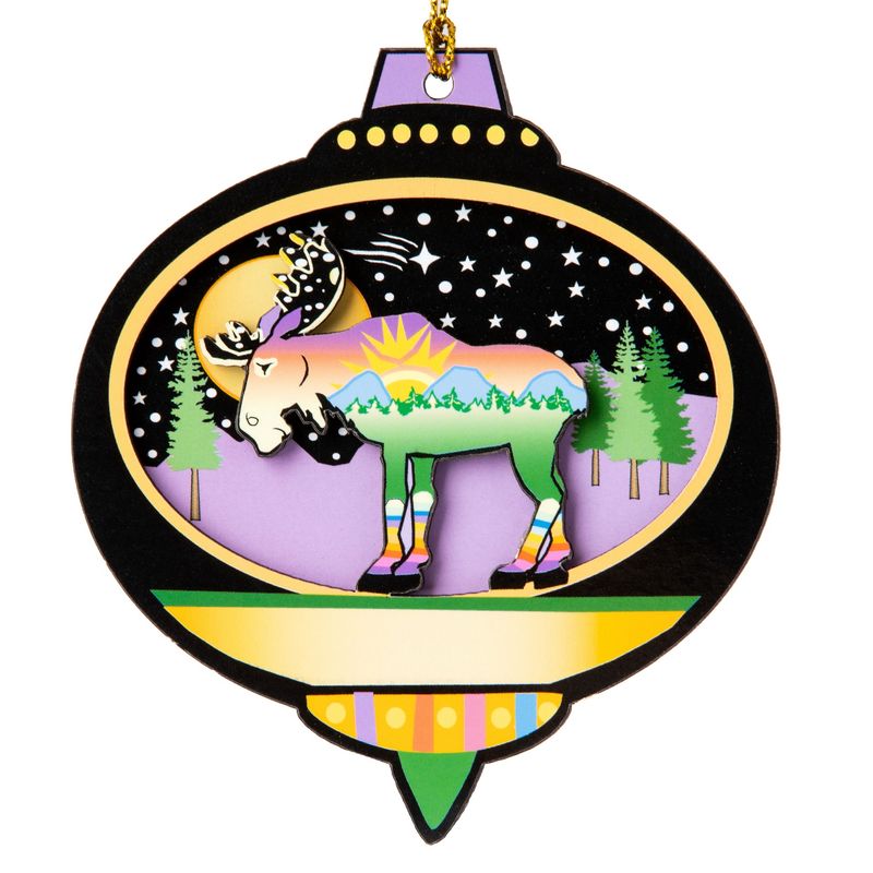 Moonlite Moose Wood Ornament