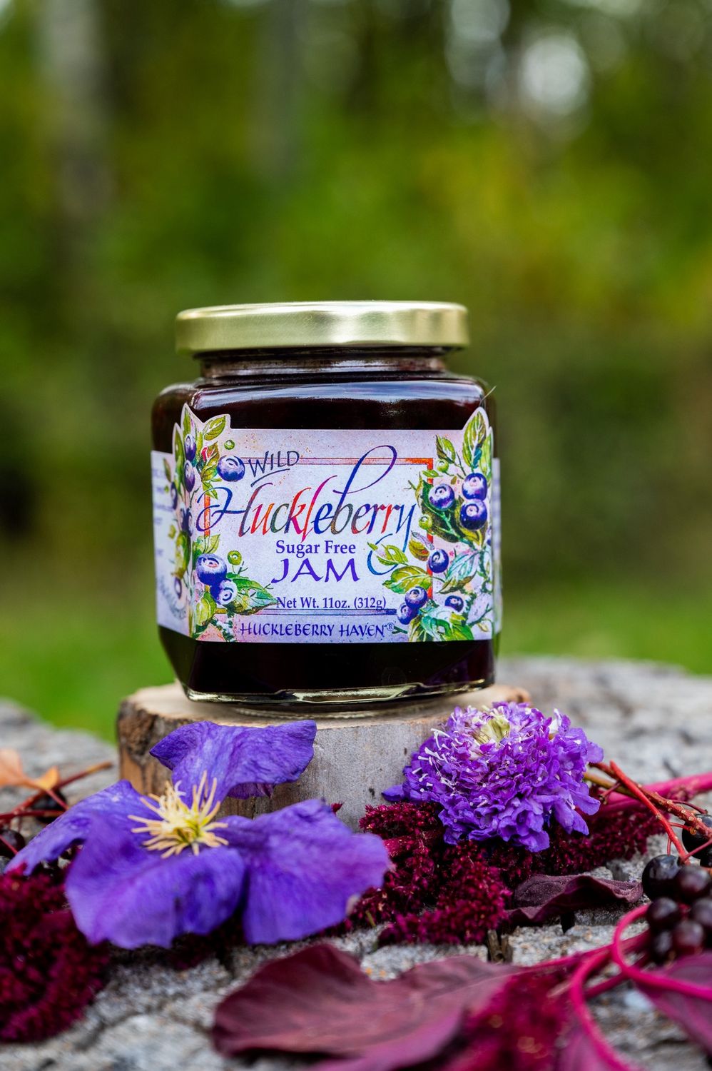 Sugar-Free Wild Huckleberry Jam, Size: 11oz