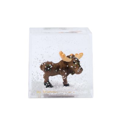 Moose Standing Cube Snow-Globe