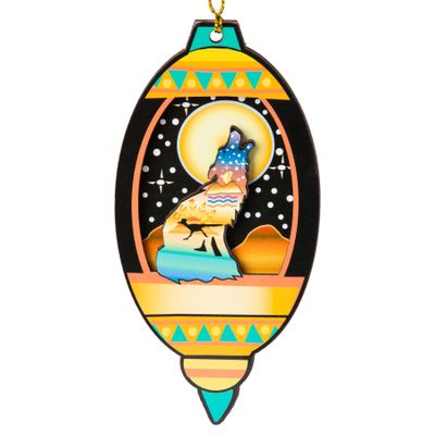 Moonlite Coyote Wood Ornament