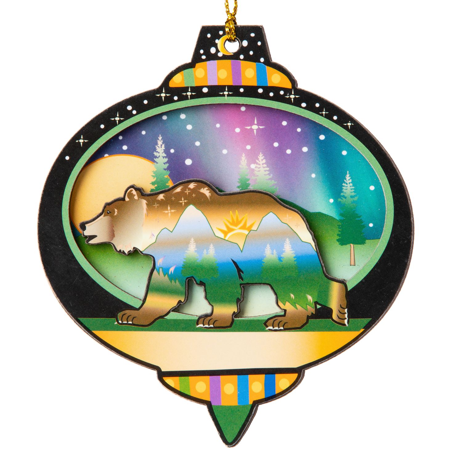 Moonlite Grizzly Wood Ornament