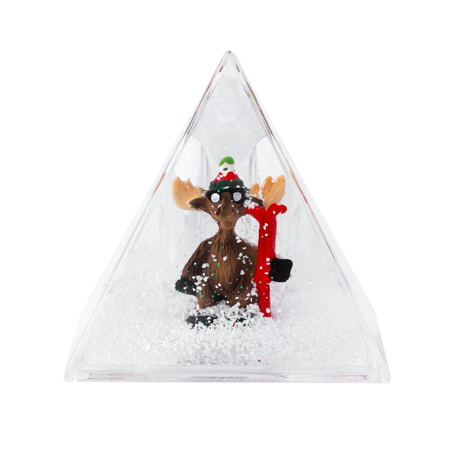 Aspen Moose Pyramid Snow Globe