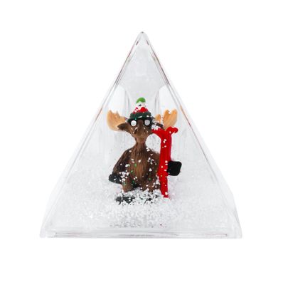 Aspen Moose Pyramid Snow Globe