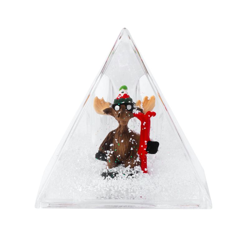 Aspen Moose Pyramid Snow Globe