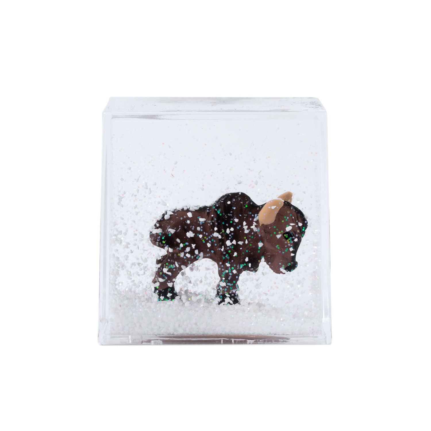 Lit'l Wampum Buffalo Cube Snow-Globe