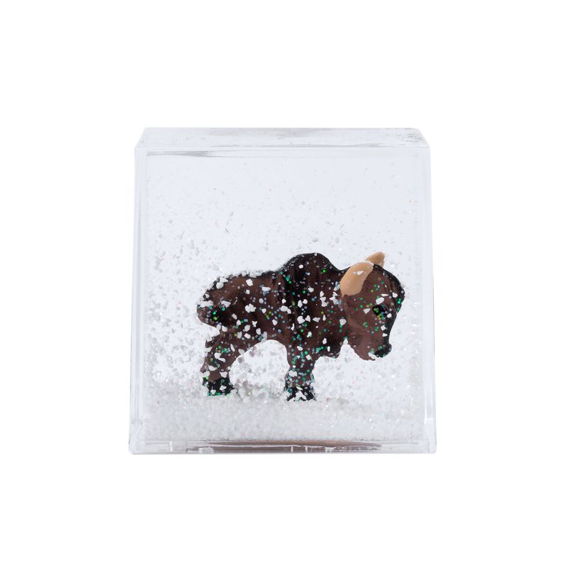 Lit'l Wampum Buffalo Cube Snow-Globe